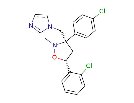 Molecular Structure of 113614-52-1 ((3S,5S)-5-(2-chlorophenyl)-3-(4-chlorophenyl)-3-(1H-imidazol-1-ylmethyl)-2-methyl-1,2-oxazolidine)
