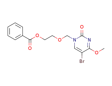 Molecular Structure of 80504-46-7 (1,2-dihydro-5-bromo-4-methoxy-2-oxo-1-(2'-benzoyloxyethoxymethyl)pyrimidine)