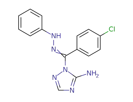 Molecular Structure of 128671-03-4 (2-[(4-Chloro-phenyl)-(phenyl-hydrazono)-methyl]-2H-[1,2,4]triazol-3-ylamine)