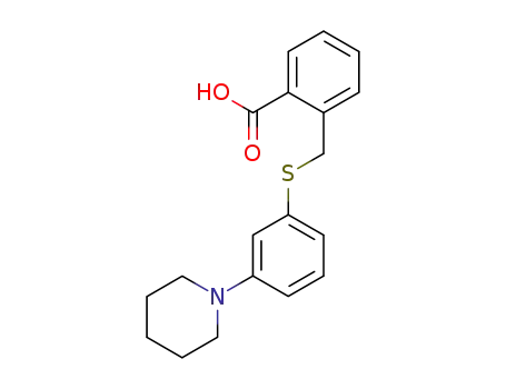 Molecular Structure of 84964-27-2 (2-(3-Piperidinophenylthiomethyl)benzoic Acid)