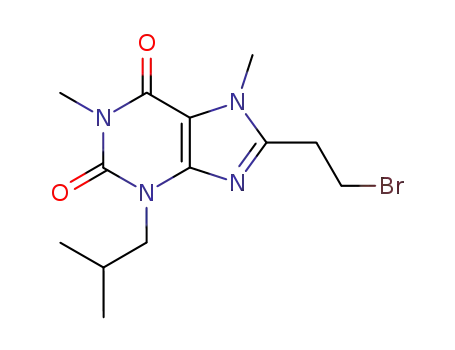 Molecular Structure of 90749-69-2 (1H-Purine-2,6-dione,
8-(2-bromoethyl)-3,7-dihydro-1,7-dimethyl-3-(2-methylpropyl)-)