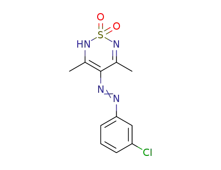 3,5-dimethyl-1,1-dioxo-1<i>H</i>-1λ<sup>6</sup>-[1,2,6]thiadiazin-4-one (3-chloro-phenyl)-hydrazone
