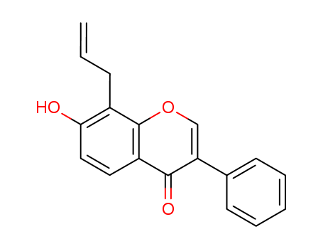 Molecular Structure of 121587-66-4 (4H-1-Benzopyran-4-one, 7-hydroxy-3-phenyl-8-(2-propenyl)-)
