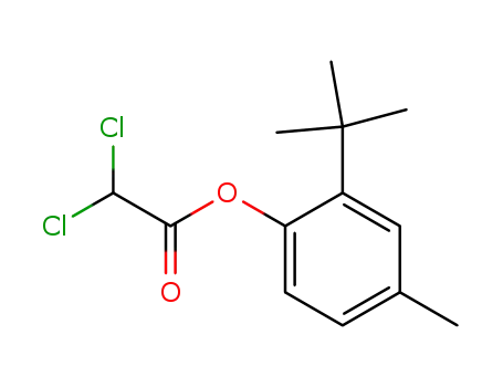 Molecular Structure of 127354-46-5 (2-tert-Butyl-4-methylphenyl dichloroacetate)