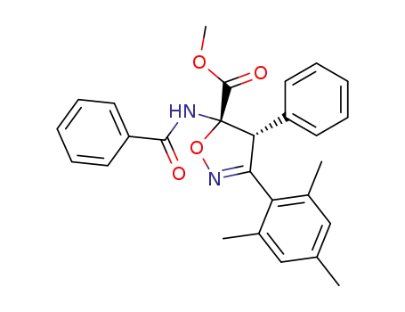 5-Isoxazolecarboxylic acid,
5-(benzoylamino)-4,5-dihydro-4-phenyl-3-(2,4,6-trimethylphenyl)-,
methyl ester, cis-