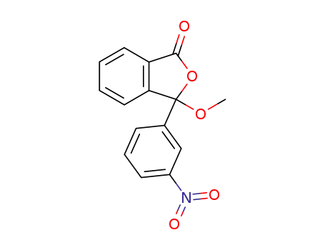 Molecular Structure of 20643-69-0 (1(3H)-Isobenzofuranone, 3-methoxy-3-(3-nitrophenyl)-)