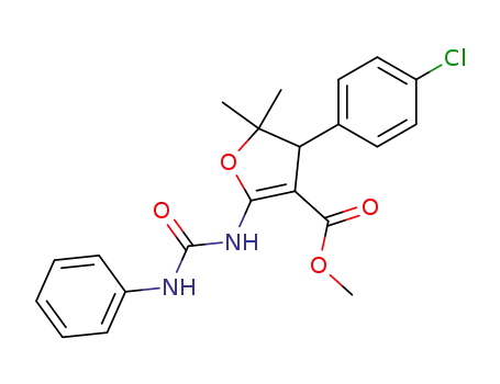Molecular Structure of 21863-91-2 (methyl 4-(4-chlorophenyl)-5,5-dimethyl-2-[(phenylcarbamoyl)amino]-4,5-dihydrofuran-3-carboxylate)