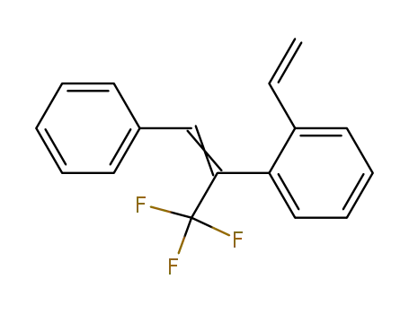 Molecular Structure of 80663-32-7 (Benzene, 1-ethenyl-2-[2-phenyl-1-(trifluoromethyl)ethenyl]-, (E)-)