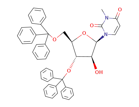 Molecular Structure of 129885-92-3 (N<sup>3</sup>-methyl-1-(3,5-di-O-trityl-β-arabinofuranosyl)uracil)