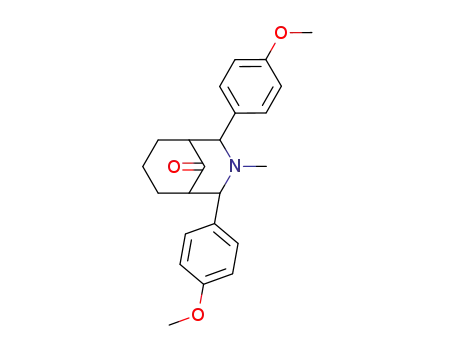 Molecular Structure of 65712-58-5 (2,4-bis(4-methoxyphenyl)-3-methyl-3-azabicyclo[3.3.1]nonan-9-one)