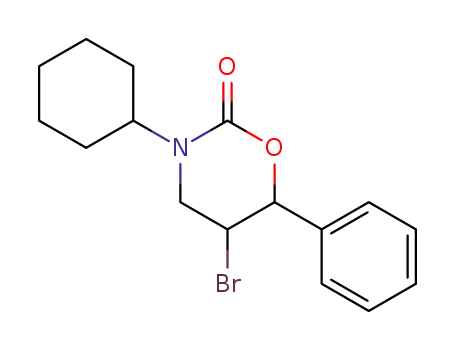 Molecular Structure of 88281-77-0 (2H-1,3-Oxazin-2-one, 5-bromo-3-cyclohexyltetrahydro-6-phenyl-)