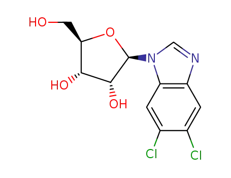 Molecular Structure of 53-85-0 (5,6-Dichloro-1-beta-D-ribofuranosylbenzimidazole)