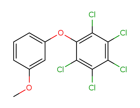 Molecular Structure of 90986-01-9 (3-(2,3,4,5,6-Pentachlorophenoxy)-anisole)