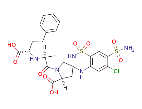 1'-[N'-((1S)-1-carboxy-3-phenylpropyl)-L-alanyl]-5'-carboxy-7-(aminosulfonyl)-6-chlorospiro(2H-1,2,4-benzothiadiazine-3(4H),3'-pyrrolidine) S,S-dioxide
