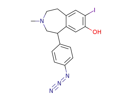 Molecular Structure of 116234-50-5 (7-iodo-8-hydroxy-3-methyl-1-(4-azidophenyl)-2,3,4,5-tetrahydro-1H-3-benzazepine)