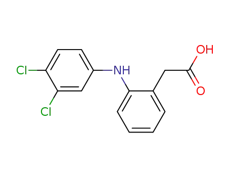 Molecular Structure of 127792-33-0 (2-[(3,4-Dichlorophenyl)amino]benzeneacetic acid)