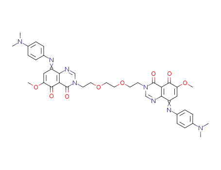 Molecular Structure of 120622-50-6 (3,3'-(3,6-dioxaoctamethylene)bis<8-(4-N,N-dimethylaminophenylimino)-6-methoxy-4,5-quinazolinedione>)