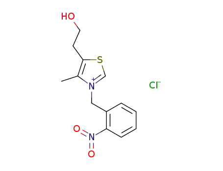 Molecular Structure of 42784-64-5 (5-(2-hydroxyethyl)-4-methyl-3-(2-nitrobenzyl)-1,3-thiazol-3-ium)