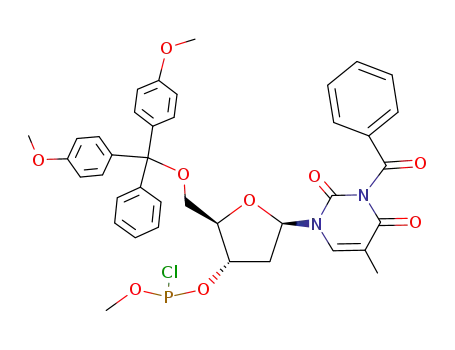 methyl 5'-O-dimethoxytrityl-N<sup>3</sup>-benzoylthymidine-3'-yl phosphorochloridite