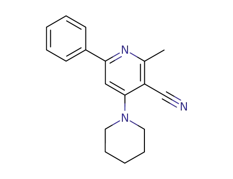 3-Pyridinecarbonitrile, 2-methyl-6-phenyl-4-(1-piperidinyl)-