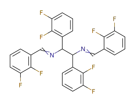 Molecular Structure of 133214-31-0 (1,2-Bis-(2,3-difluoro-phenyl)-N,N'-bis-[1-(2,3-difluoro-phenyl)-meth-(E)-ylidene]-ethane-1,2-diamine)
