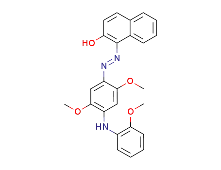 Molecular Structure of 110211-14-8 (2-Naphthalenol,
1-[[2,5-dimethoxy-4-[(2-methoxyphenyl)amino]phenyl]azo]-)