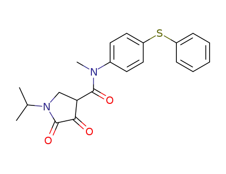 Molecular Structure of 77711-85-4 (N-methyl-4,5-dioxo-N-(4-phenylsulfanylphenyl)-1-propan-2-yl-pyrrolidin e-3-carboxamide)