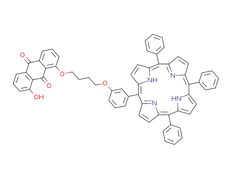 Molecular Structure of 115083-92-6 (5-<3-<1-(8-hydroxy-9,10-anthraquinonyl)oxy>tetramethyleneoxyphenyl>-10,15,20-triphenylporphine)