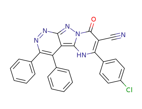 6-(4-Chloro-phenyl)-8-oxo-3,4-diphenyl-5,8-dihydro-1,2,5,8a,9-pentaaza-fluorene-7-carbonitrile