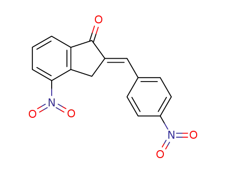 Molecular Structure of 135586-75-3 (2-(p-nitrobenzylidene)-4-nitro-1-indanone)