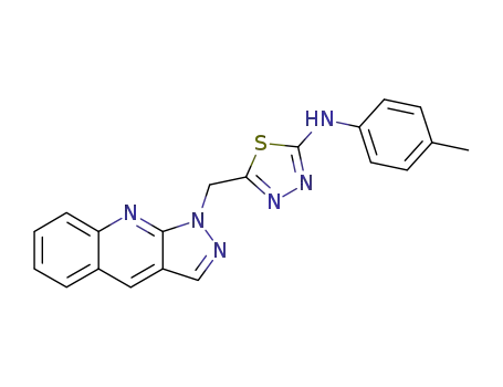 (5-Pyrazolo[3,4-b]quinolin-1-ylmethyl-[1,3,4]thiadiazol-2-yl)-p-tolyl-amine
