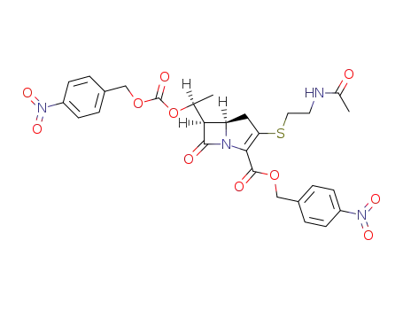 p-nitrobenzyl (+/-)-cis-3-(2-acetamidoethylthio)-6β-<(1S<sup>*</sup>)-1-(p-nitrobenzyloxycarbonyloxy)ethyl>-7-oxo-1-azabicyclo<3.2.0>hept-2-ene-2-carboxylate