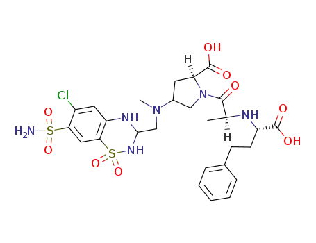 N-<N'-<(1S)-1-carboxy-3-phenylpropyl>-L-alanyl>-(4RS)-4-<N-<(6-chloro-7-sulfamyl-3,4-dihydro-1,2,4-benzothiadiazin-3-yl)methyl>-N-methylamino>-L-proline S,S-dioxide