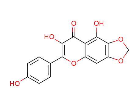 Molecular Structure of 70610-25-2 (8H-1,3-Dioxolo[4,5-g][1]benzopyran-8-one,7,- 9-dihydroxy-6-(4-hydroxyphenyl)- )