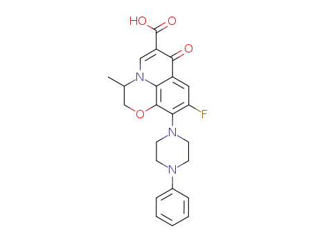 8-Fluoro-3-methyl-6-oxo-9-(4-phenyl-piperazin-1-yl)-2,3-dihydro-6H-1-oxa-3a-aza-phenalene-5-carboxylic acid
