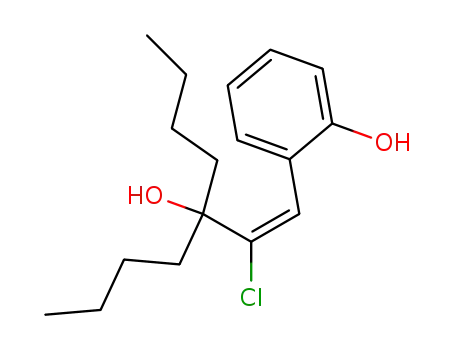 Molecular Structure of 133380-17-3 ((E)-3-butyl-2-chloro-1-(o-hydroxyphenyl)hept-1-en-3-ol)