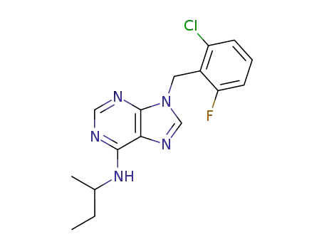 Molecular Structure of 76099-83-7 (9-(2-chloro-6-fluorobenzyl)-6-sec-butylaminopurine)