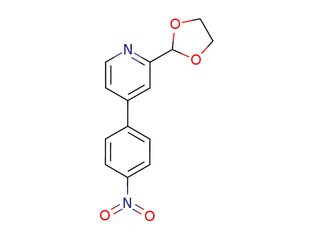 Molecular Structure of 55218-81-0 (Pyridine, 2-(1,3-dioxolan-2-yl)-4-(4-nitrophenyl)-)