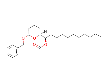 Molecular Structure of 88948-59-8 (2H-Pyran-2-methanol, a-decyltetrahydro-6-(phenylmethoxy)-, acetate)