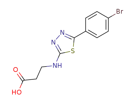 Molecular Structure of 128627-69-0 (2-<N-(2-Carboxyethyl)amino>-5-(4-bromophenyl)-1,3,4-thiadiazole)
