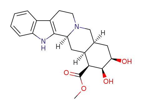 Molecular Structure of 69862-18-6 (17α,18α-Dihydroxyyohimban-16α-carboxylic acid methyl ester)
