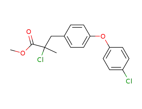 Molecular Structure of 57181-60-9 (Benzenepropanoic acid, a-chloro-4-(4-chlorophenoxy)-a-methyl-,
methyl ester)