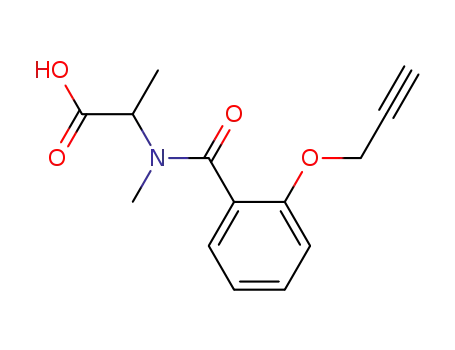 Molecular Structure of 120801-39-0 (N-methyl-N-<2-(prop-2-ynyloxy)benzoyl>alanine)
