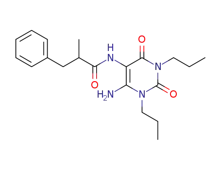 Molecular Structure of 130296-14-9 (Benzenepropanamide,  N-(6-amino-1,2,3,4-tetrahydro-2,4-dioxo-1,3-dipropyl-5-pyrimidinyl)--alpha--methyl-)