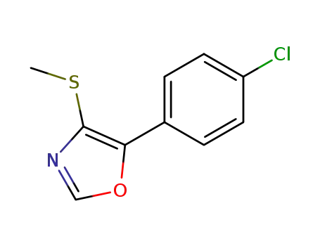 Molecular Structure of 78482-35-6 (Oxazole, 5-(4-chlorophenyl)-4-(methylthio)-)