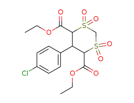 Molecular Structure of 61713-16-4 (1,3-Dithiane-4,6-dicarboxylic acid, 5-(4-chlorophenyl)-, diethyl ester,
1,1,3,3-tetraoxide)