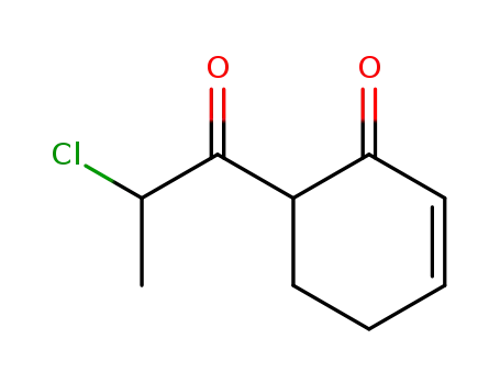 Molecular Structure of 76430-36-9 (2-Cyclohexen-1-one, 6-(2-chloro-1-oxopropyl)- (9CI))