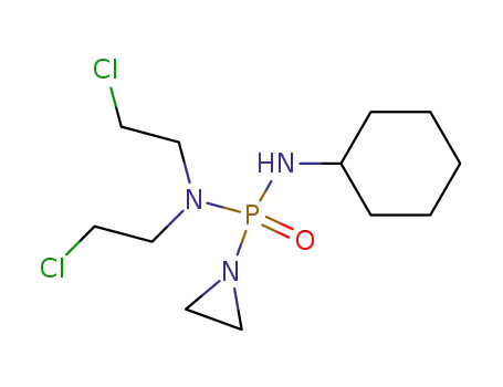 Molecular Structure of 18228-95-0 (Phosphonic diamide, P-1-aziridinyl-N, N-bis (2-chloroethyl)-N-cyclohexyl-)