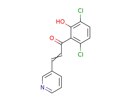 Molecular Structure of 81877-81-8 ((E)-1-(3,6-Dichloro-2-hydroxy-phenyl)-3-pyridin-3-yl-propenone)