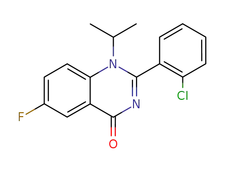 Molecular Structure of 81822-27-7 (4(1H)-Quinazolinone, 2-(2-chlorophenyl)-6-fluoro-1-(1-methylethyl)-)